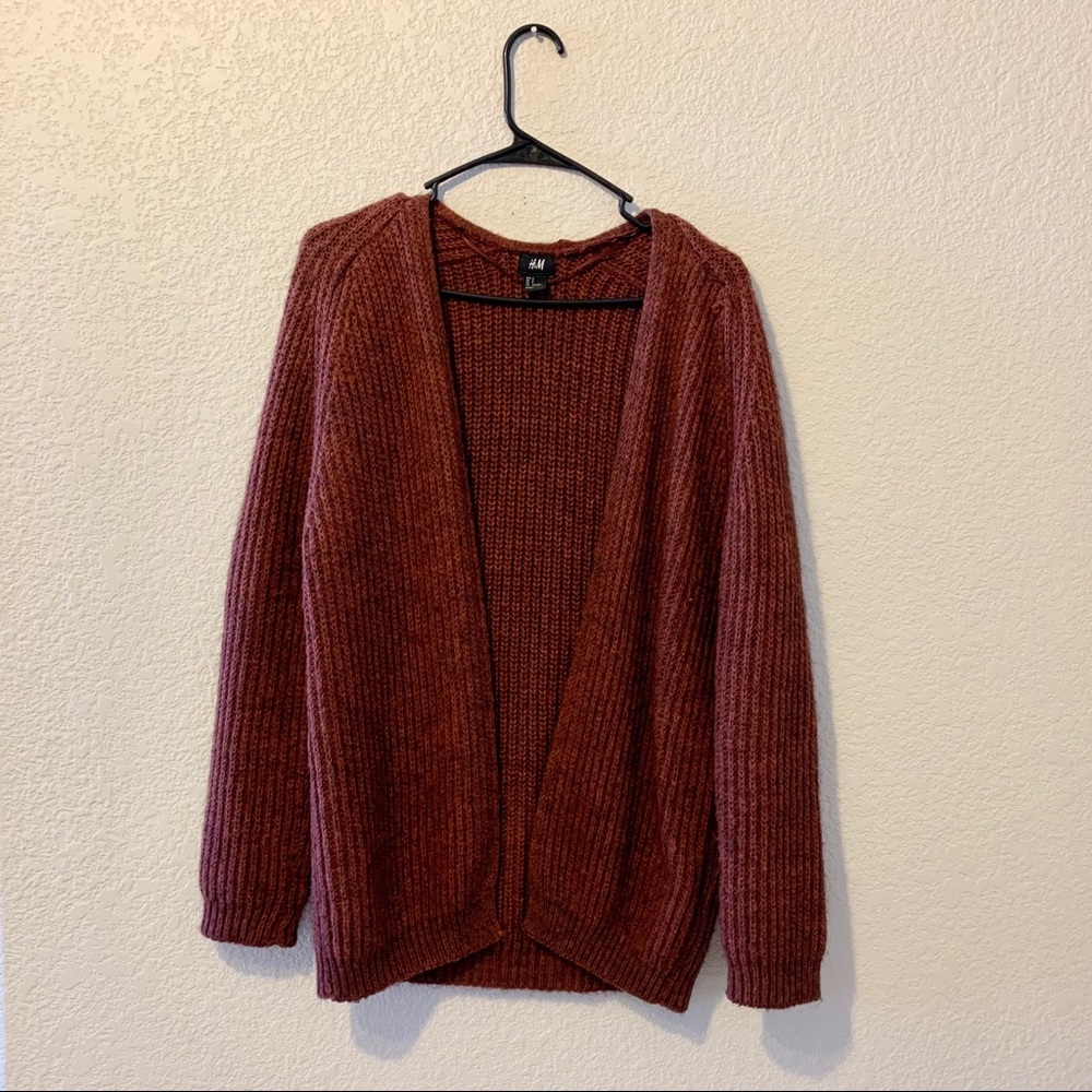 H&M Red/Orange/Auburn Knit Cardigan Sweater